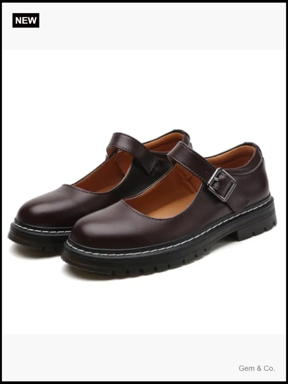 Chunky Platform Mary Jane Shoes with Buckle Strap Non-Slip Comfort Casual